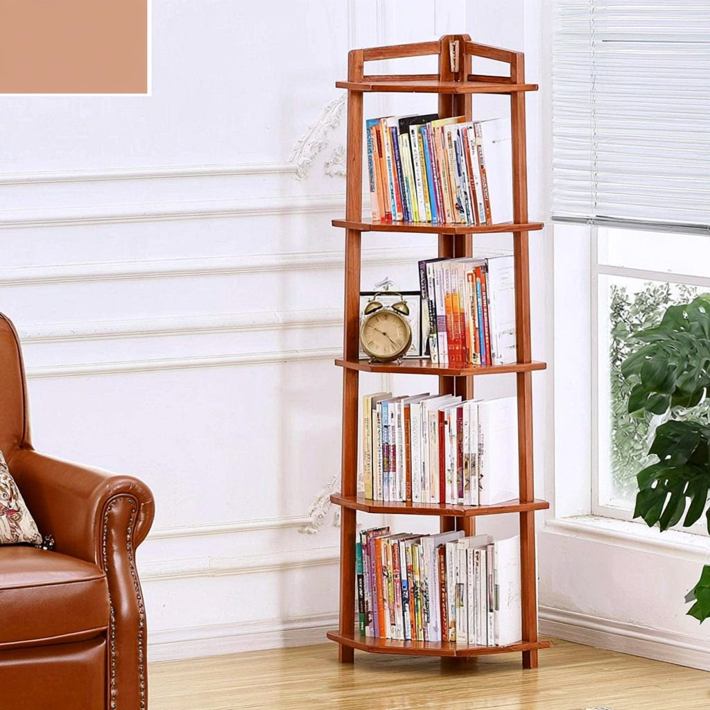 Boekenkast van hout, kleur naturelbruin