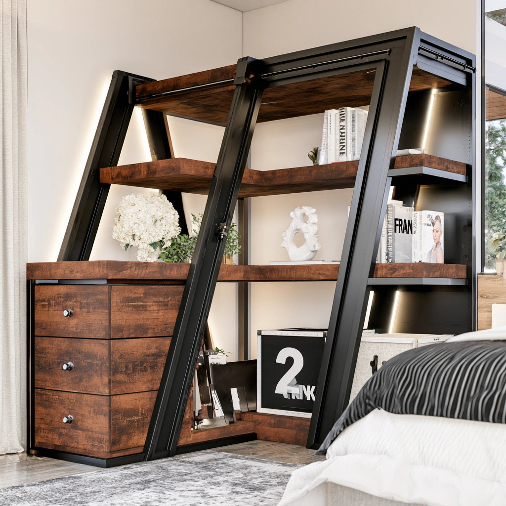 Boekenkast, kleur grijs