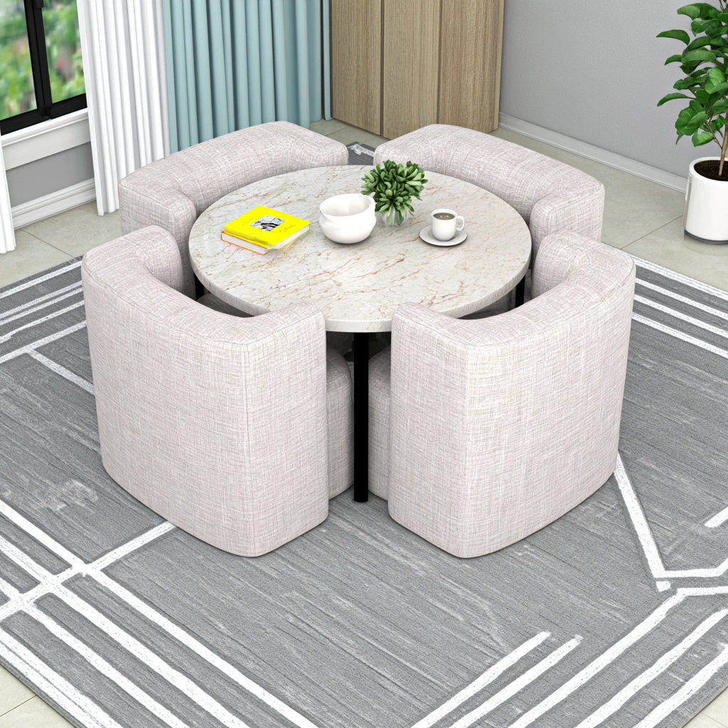 Multifunctionele tafel met marmerlook, kleur zwart en wit